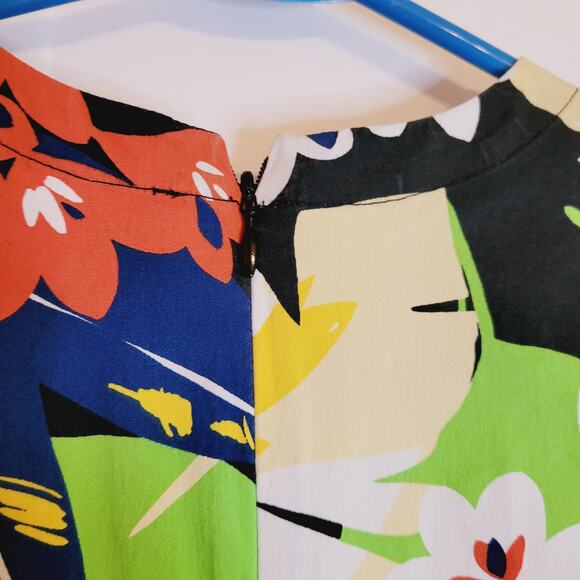 1901 womens black and green floral print cotton poplin v-neck romper size XS - Picture 8 of 10